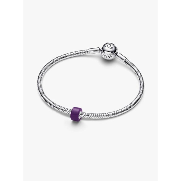 Sterling silver mini charm with purple Murano glass