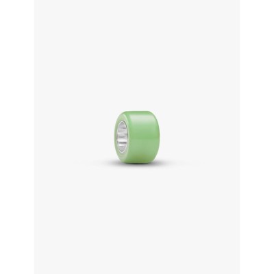 Sterling silver mini charm with green Murano glass