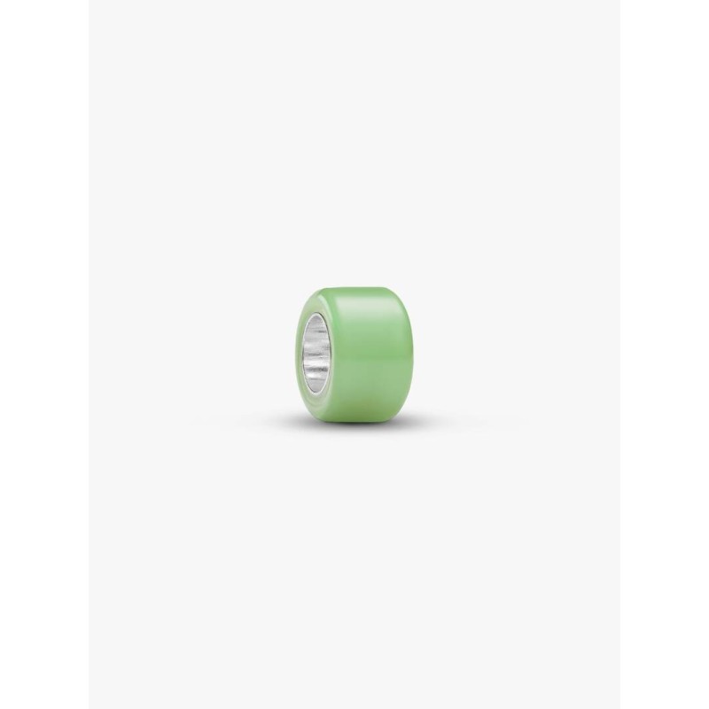 Sterling silver mini charm with green Murano glass