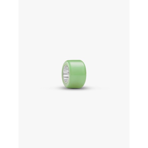 Sterling silver mini charm with green Murano glass