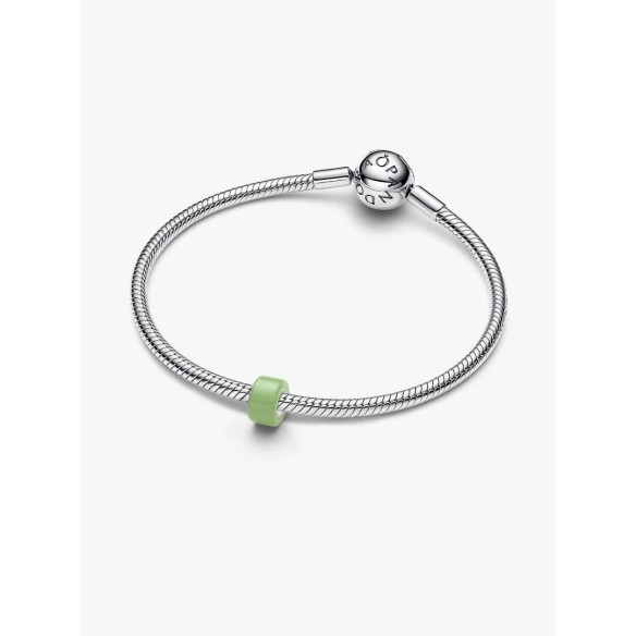 Sterling silver mini charm with green Murano glass