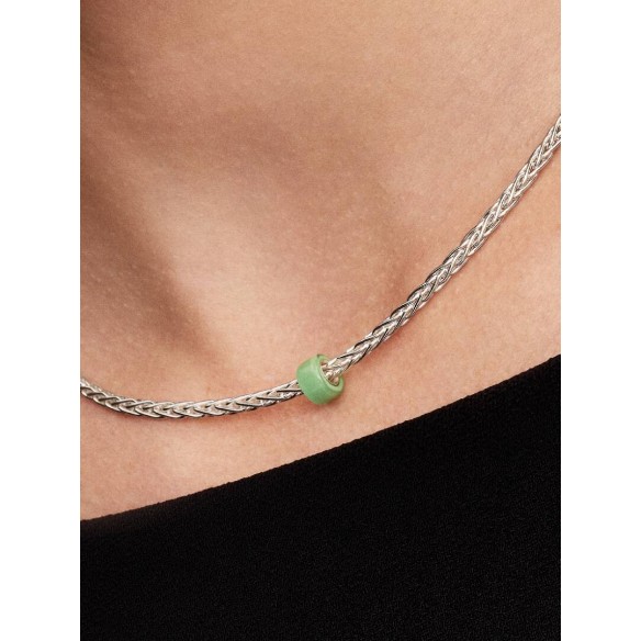 Sterling silver mini charm with green Murano glass