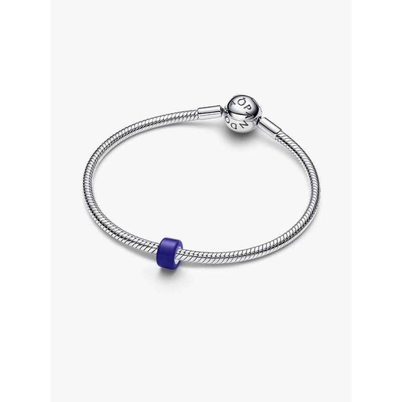 Sterling silver mini charm with blue Murano glass