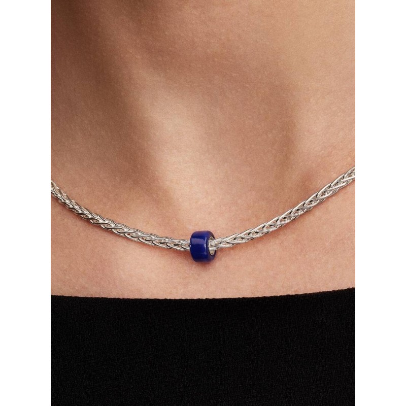Sterling silver mini charm with blue Murano glass
