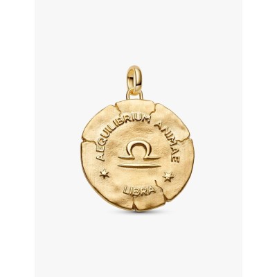 XL Libra sterling silver and 14k gold-plated medallion with clear cubi 2