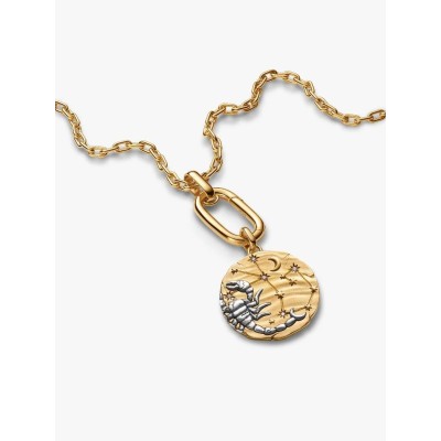 XL Scorpius sterling silver and 14k gold-plated medallion with clear c 2