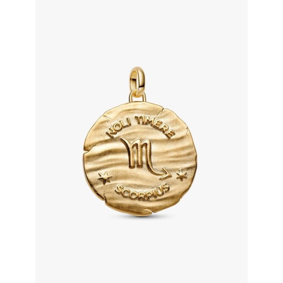 XL Scorpius sterling silver and 14k gold-plated medallion with clear c