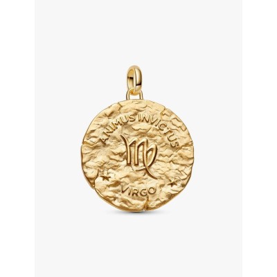 XL Virgo sterling silver and 14k gold-plated medallion with clear cubi 2