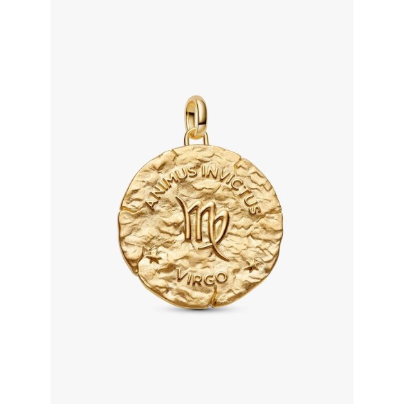 XL Virgo sterling silver and 14k gold-plated medallion with clear cubi