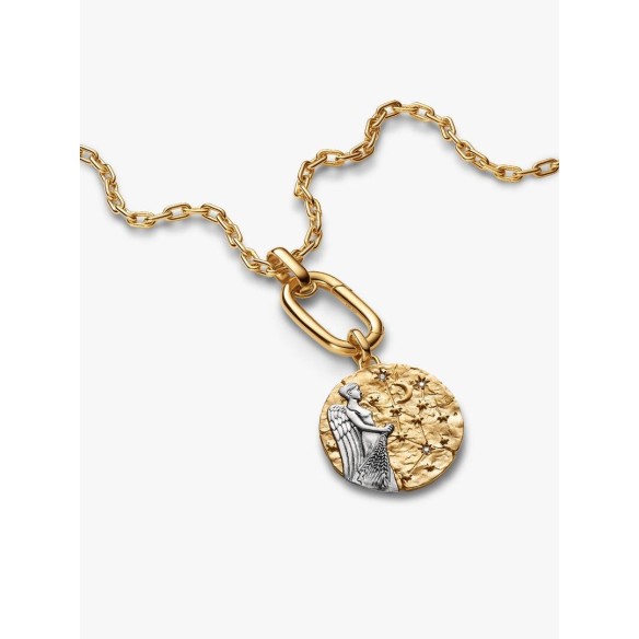 XL Virgo sterling silver and 14k gold-plated medallion with clear cubi