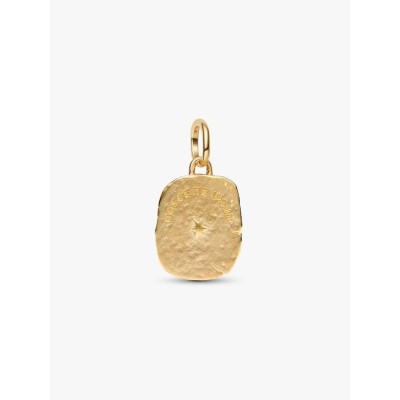 Eye sterling silver and 14k gold-plated medallion with clear cubic zir 2