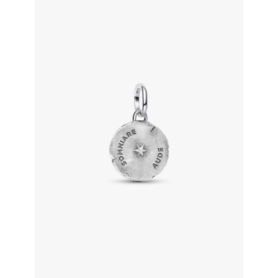 Butterfly sterling silver and 14k gold-plated medallion with clear cub 2