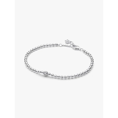 Sterling silver bracelet with clear cubic zirconia