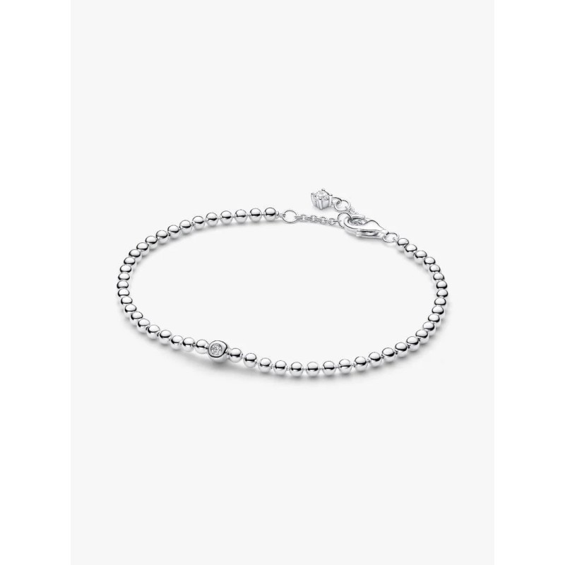 Sterling silver bracelet with clear cubic zirconia