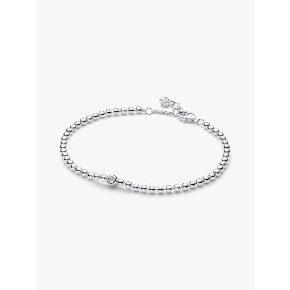 Sterling silver bracelet with clear cubic zirconia