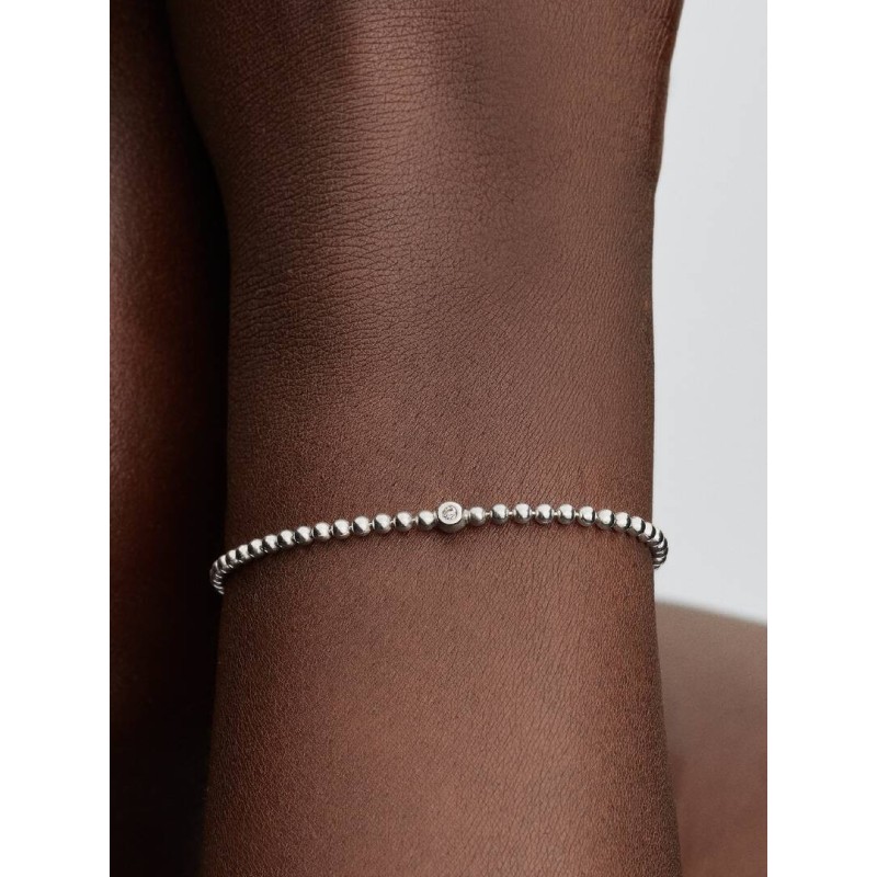 Sterling silver bracelet with clear cubic zirconia