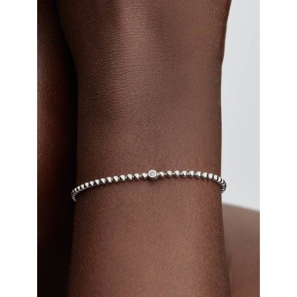 Sterling silver bracelet with clear cubic zirconia