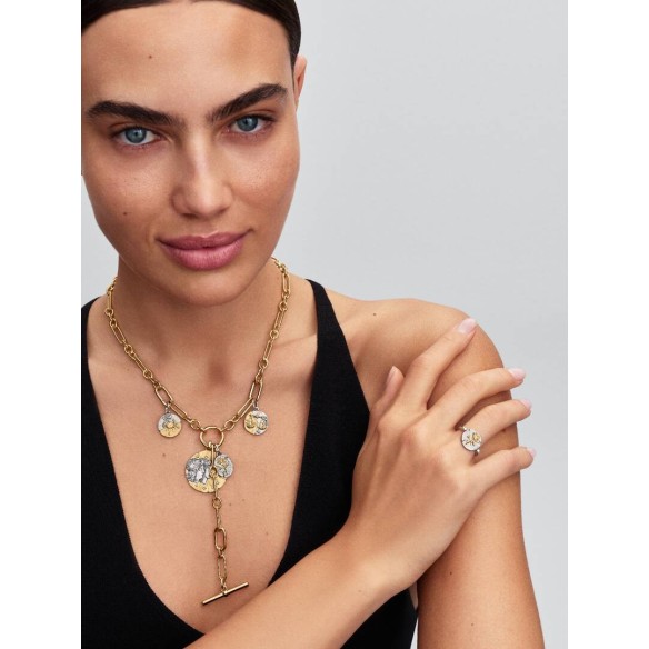 14k gold-plated link Y- necklace