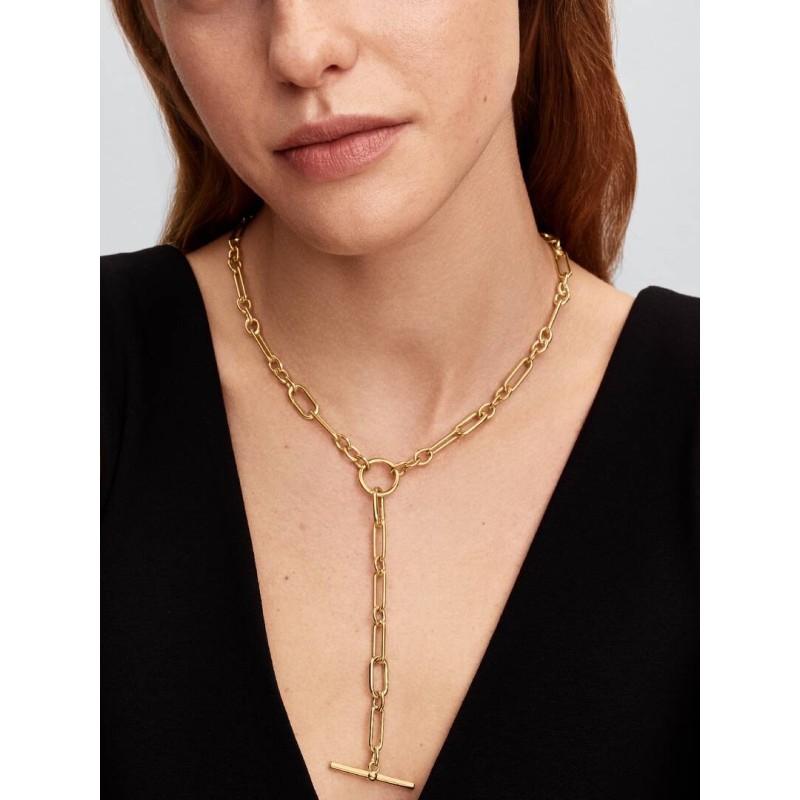 14k gold-plated link Y- necklace