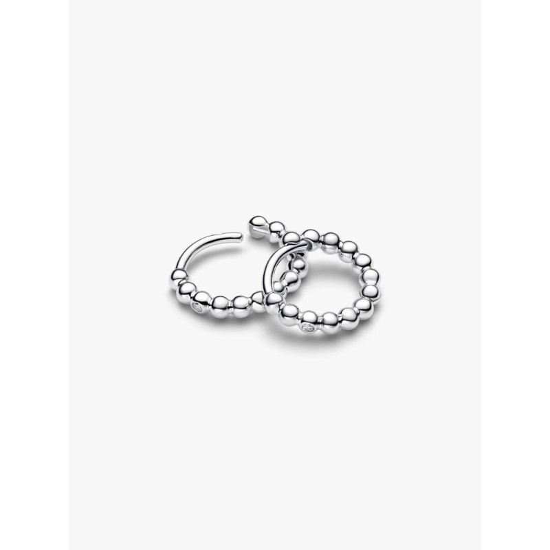 Sterling silver huggie hoop earrings with clear cubic zirconia