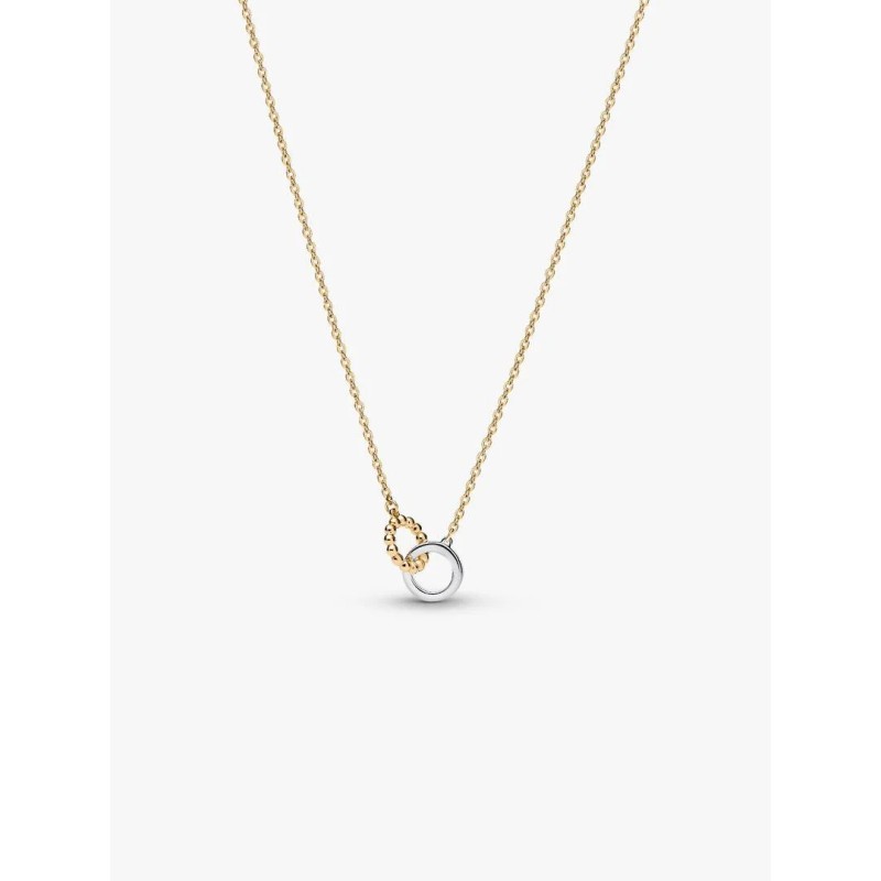 Sterling silver and 14k gold-plated pendant necklace with clear cubic