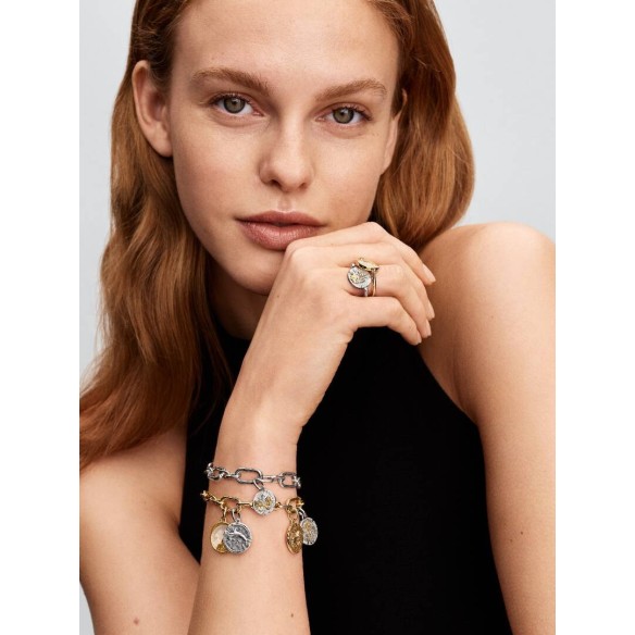 Rose sterling silver and 14k gold-plated spinnable ring