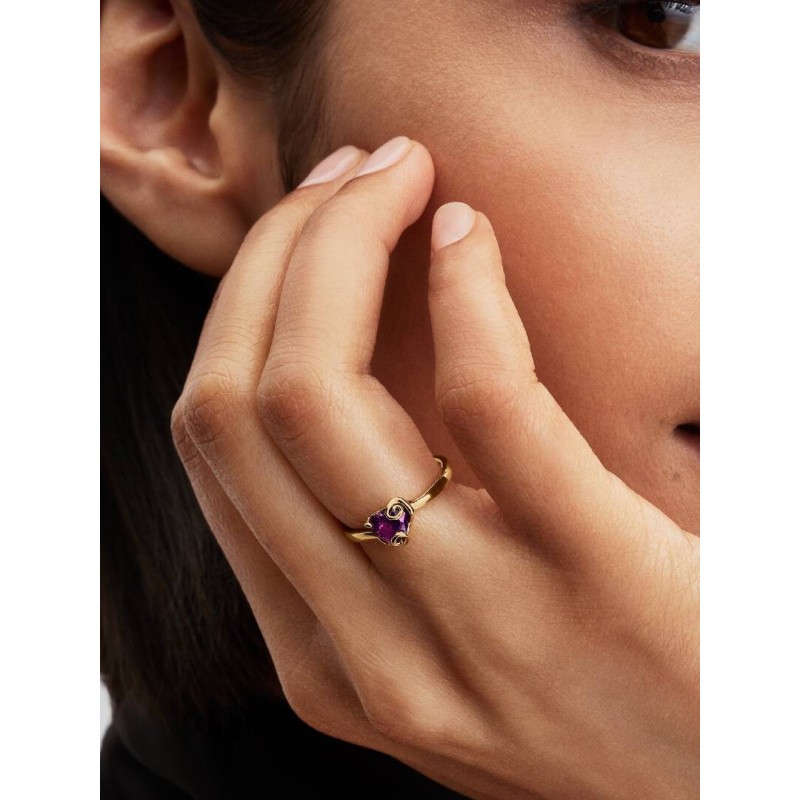 Disney Sally 14k gold-plated ring with violet purple crystal