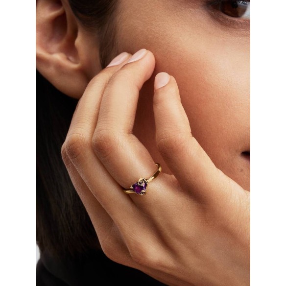 Disney Sally 14k gold-plated ring with violet purple crystal