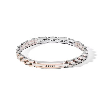 Bracciale Comete Acciaio Rose' e Zirconi neri