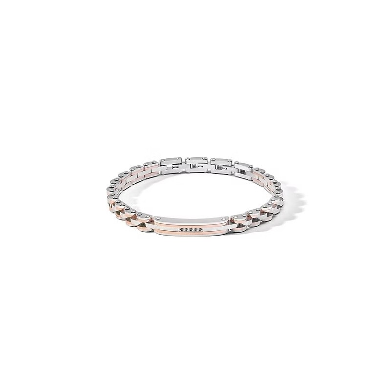 Bracciale Comete Acciaio Rose' e Zirconi neri