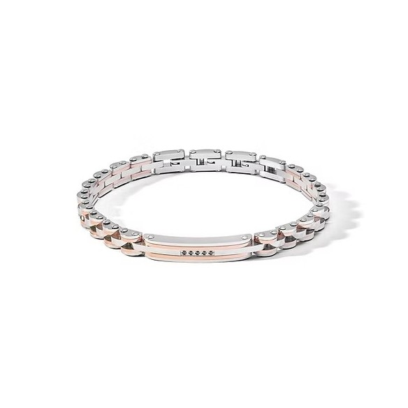 Bracciale Comete Acciaio Rose' e Zirconi neri