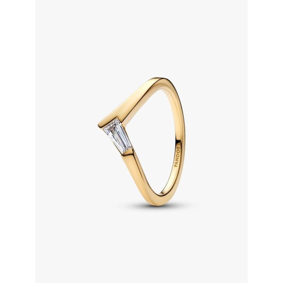Tiara 14k gold-plated ring with clear cubic zirconia