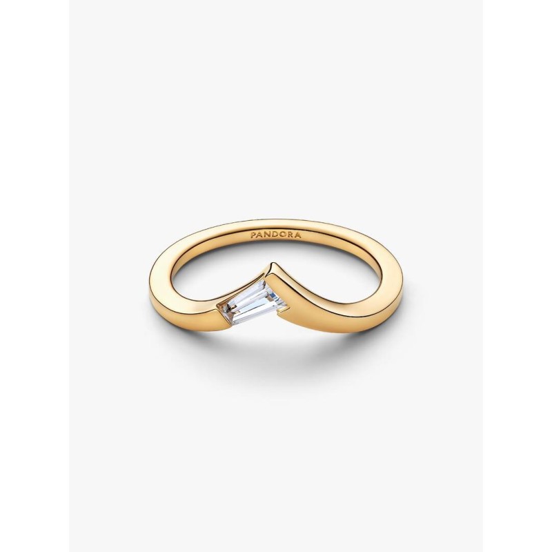 Tiara 14k gold-plated ring with clear cubic zirconia