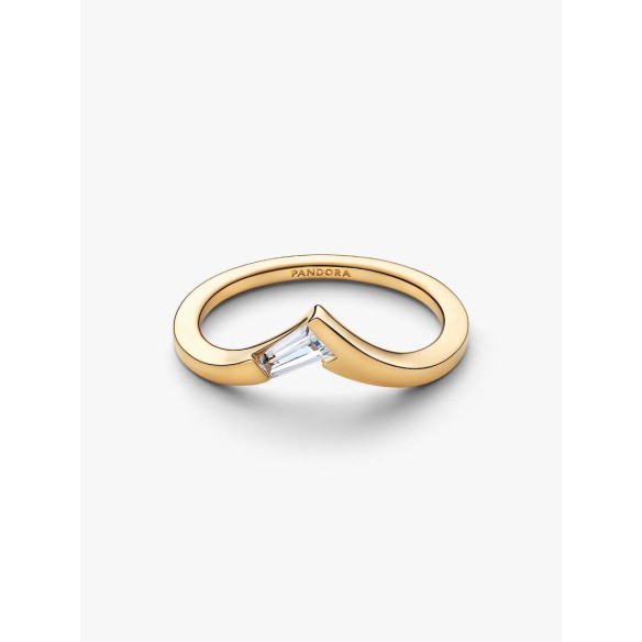 Tiara 14k gold-plated ring with clear cubic zirconia