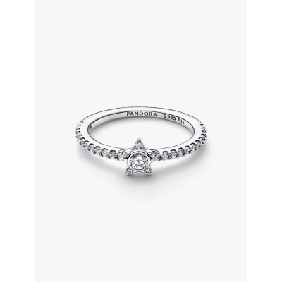 Star sterling silver ring with clear cubic zirconia 2