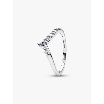 Tiara sterling silver ring with clear cubic zirconia