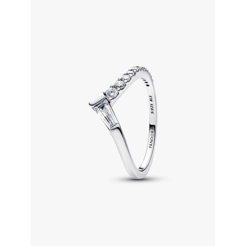 Tiara sterling silver ring with clear cubic zirconia