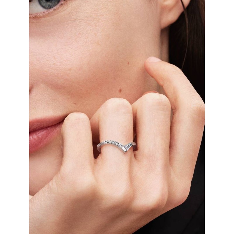 Tiara sterling silver ring with clear cubic zirconia