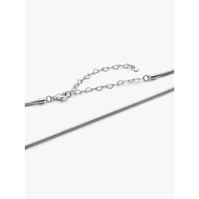 Slim snake chain sterling silver necklace 2