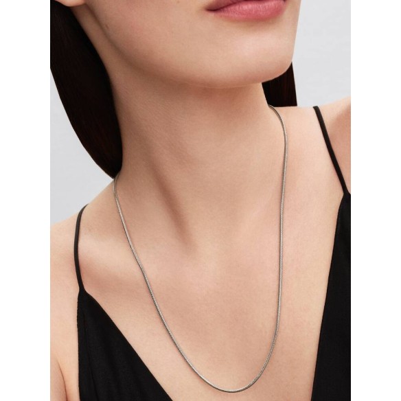 Slim snake chain sterling silver necklace
