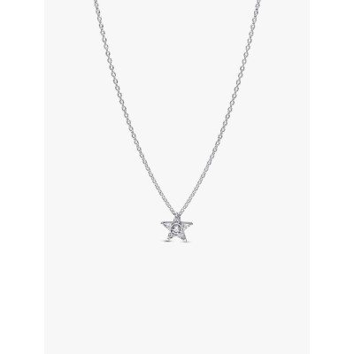 Star Sterling silver pendant necklace with clear cubic zirconia