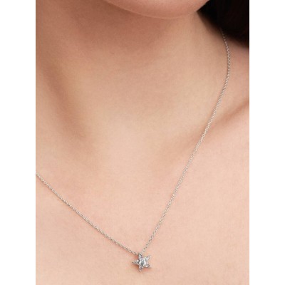 Star Sterling silver pendant necklace with clear cubic zirconia 2