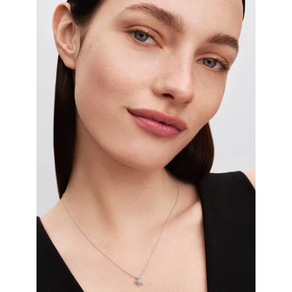 Star Sterling silver pendant necklace with clear cubic zirconia