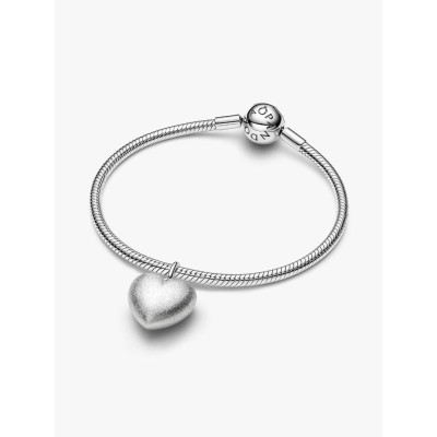 Matte puffy heart platinum-plated dangle 2