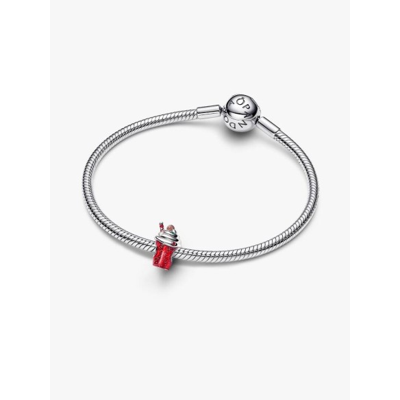 Gingerbread drink sterling silver charm with bioresin man-made mother
