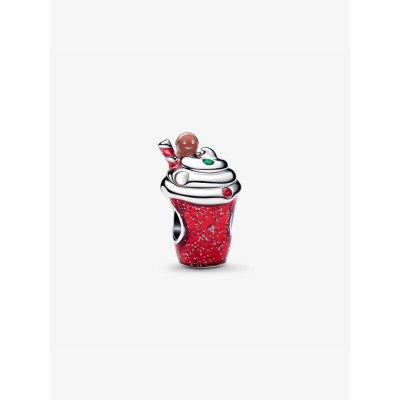 Gingerbread drink sterling silver charm with bioresin man-made mother