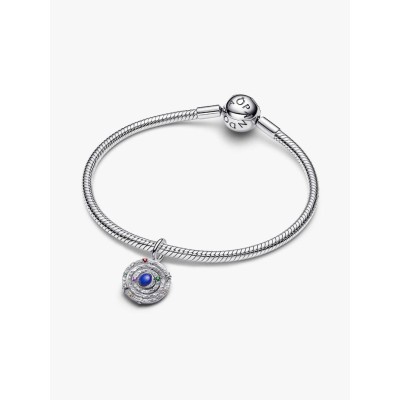 Armillary sphere sterling silver dangle with imitation lapis lazuli, y 2