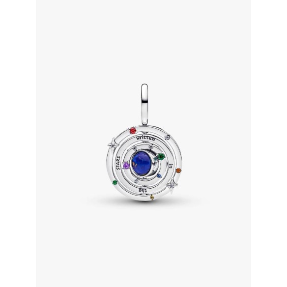 Armillary sphere sterling silver dangle with imitation lapis lazuli, y