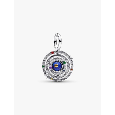 Armillary sphere sterling silver dangle with imitation lapis lazuli, y