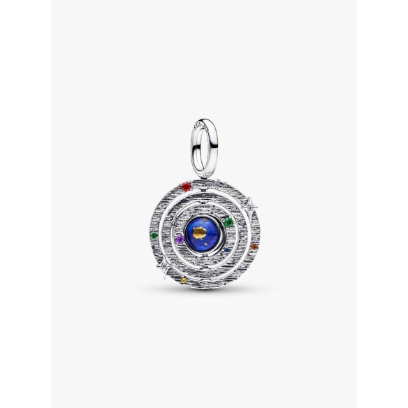 Armillary sphere sterling silver dangle with imitation lapis lazuli, y